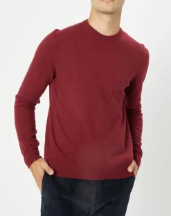 Pull en Laine & Cachemire mélangés col rond bordeaux-Hackett London Best
