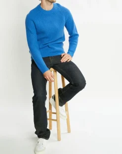 Pull en Laine & Cachemire Noterond col rond bleu-Galeries Lafayette Discount