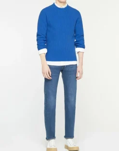 Pull en Laine & Cachemire Noterond col rond bleu-Galeries Lafayette Discount