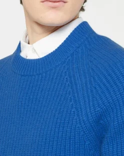 Pull en Laine & Cachemire Noterond col rond bleu-Galeries Lafayette Discount