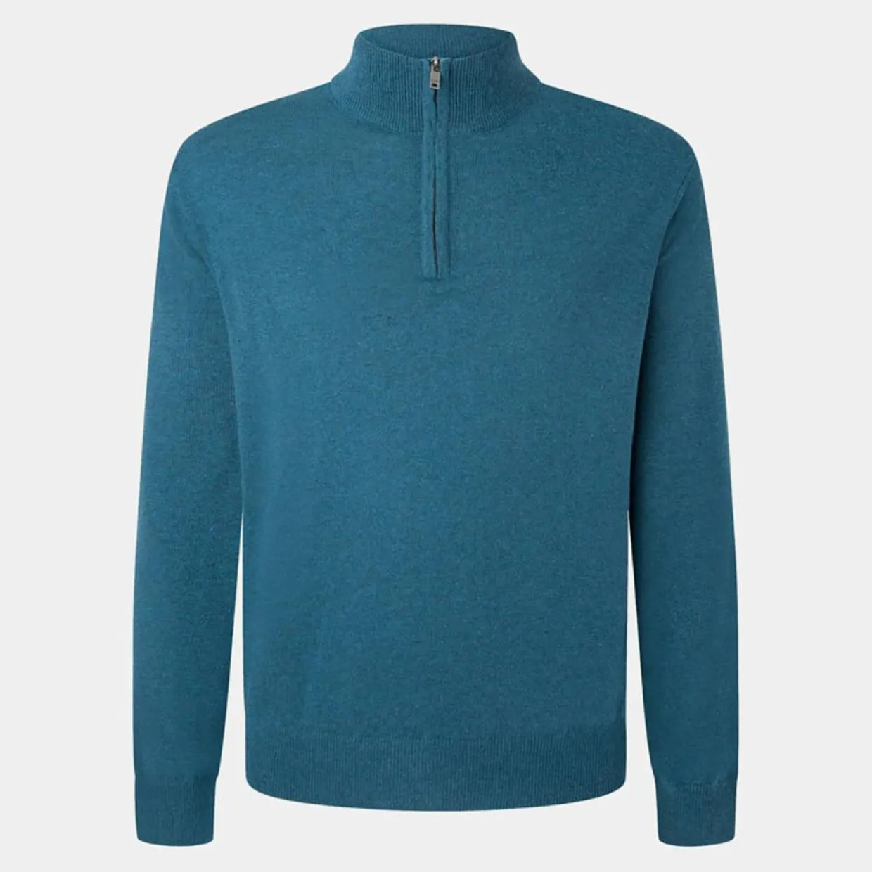 Pull en Laine & Cachemire mélangés 1/2 zip bleu clair-Hackett London Online