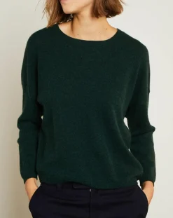 Femme Miss Cashmere Pulls^Pull en Laine & Cachemire Clémence Col rond vert foret