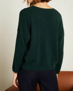 Femme Miss Cashmere Pulls^Pull en Laine & Cachemire Clémence Col rond vert foret