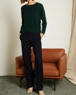 Femme Miss Cashmere Pulls^Pull en Laine & Cachemire Clémence Col rond vert foret