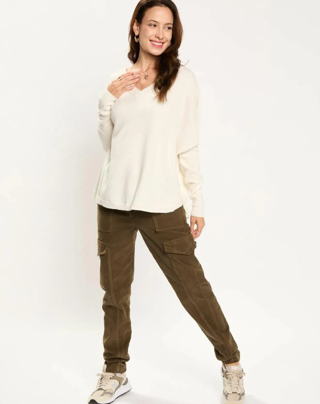 Pull en Laine & Cachemire mélangés Naos crème-Lauren Vidal Best