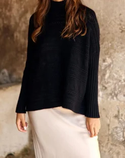 Pull en Laine & Cachemire Nox noir-Lauren Vidal