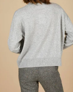 Pull en Laine & Cachemire Paloma col polo gris chiné clair-Cashmere Tribu Best