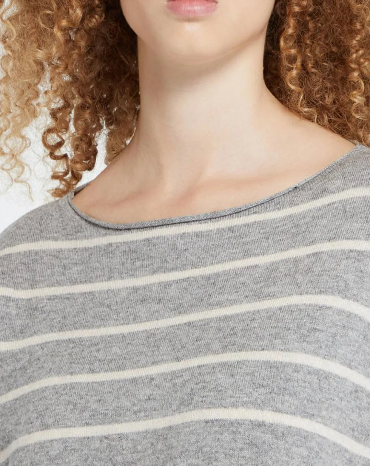 Femme Yerse Pulls^Pull en Laine & Cachemire mélangé Julianne à rayures gris/blanc