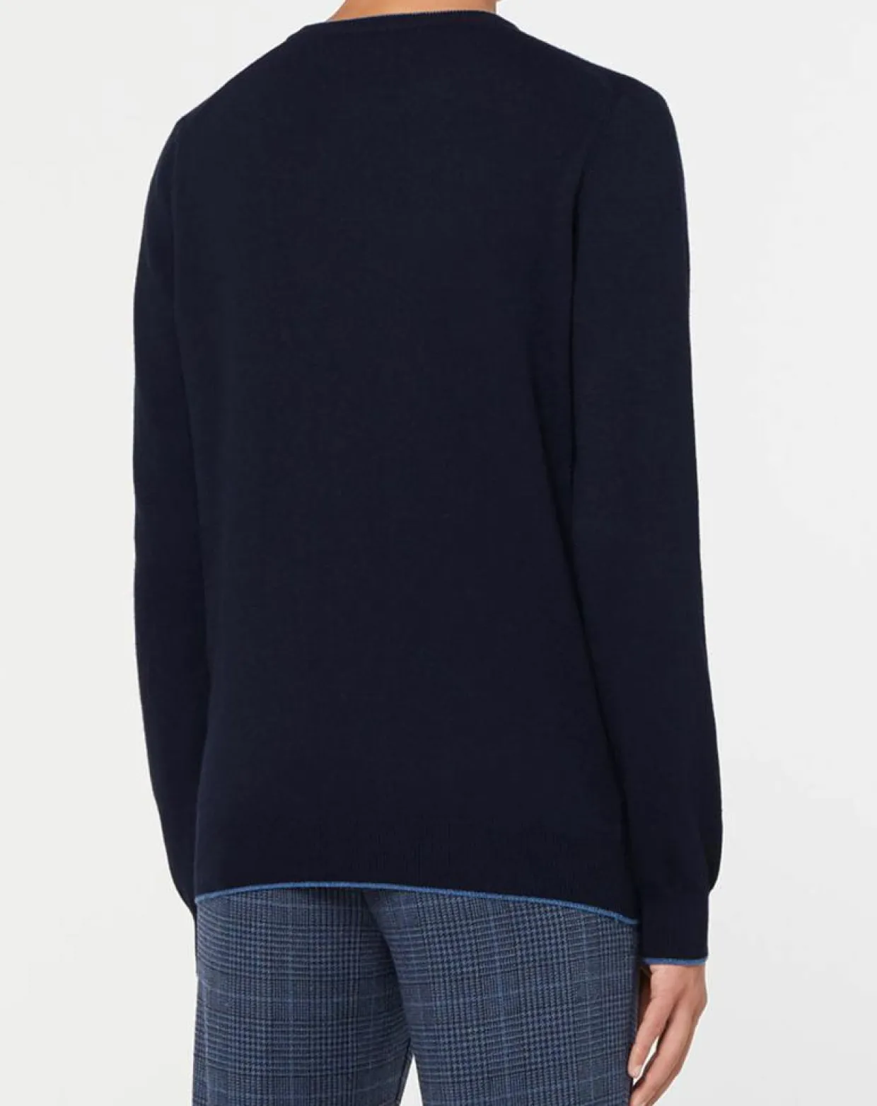 Pull en Laine & Cachemire mélangés col rond bleu marine-North Sails Outlet