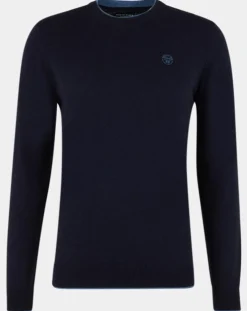 Pull en Laine & Cachemire mélangés col rond bleu marine-North Sails Outlet