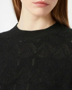 Femme Galeries Lafayette Pulls^Pull en Laine & Cachemire Foug ajouré col rond noir
