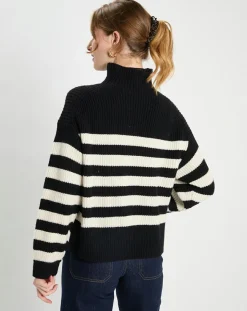Femme Galeries Lafayette Pulls^Pull en Laine & Cachemire Sydney rayure noir