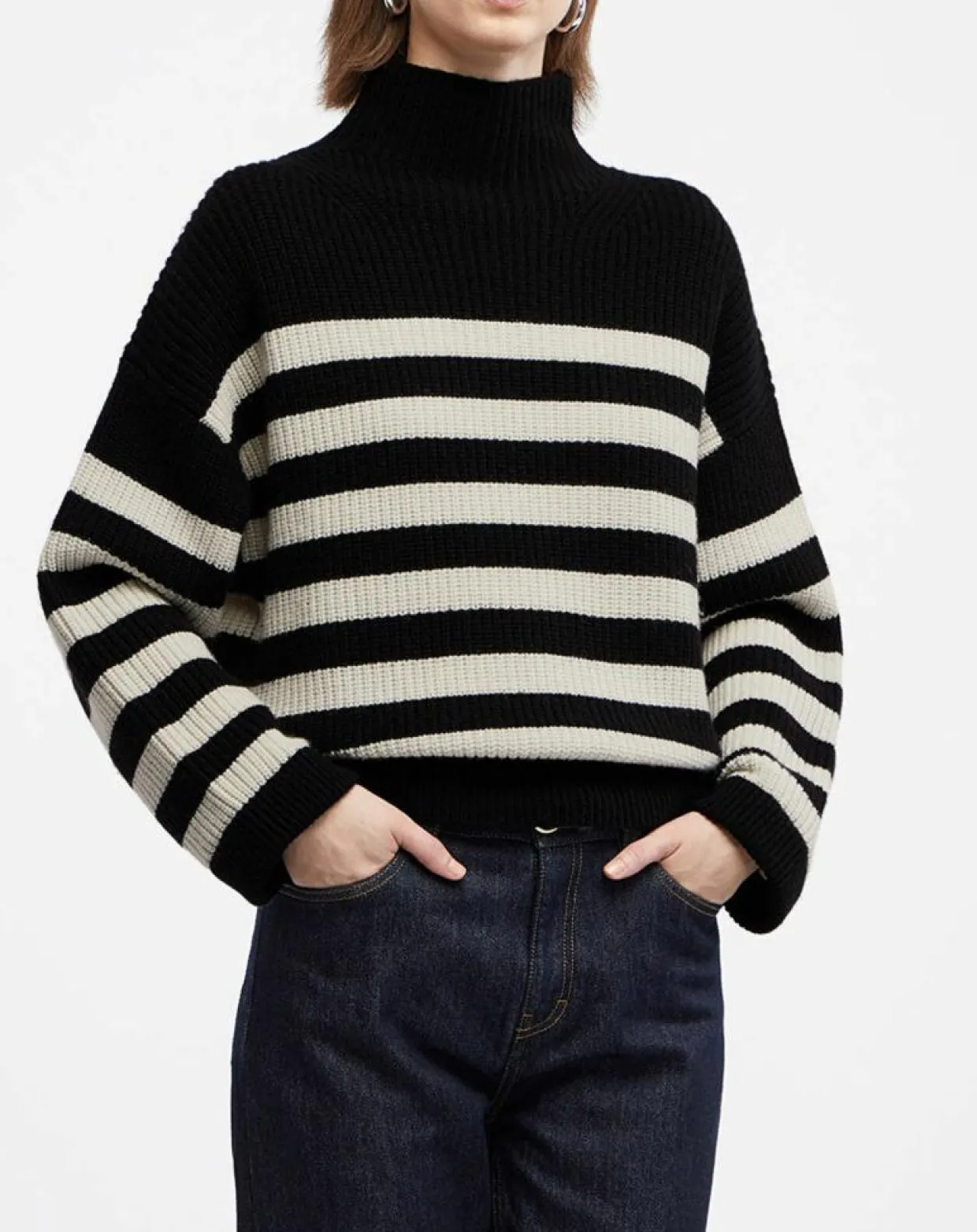 Femme Galeries Lafayette Pulls^Pull en Laine & Cachemire Sydney rayure noir