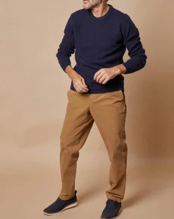 Homme Oscar et Louise Pulls^Pull en Laine & Cachemire Georges col rond bleu marine