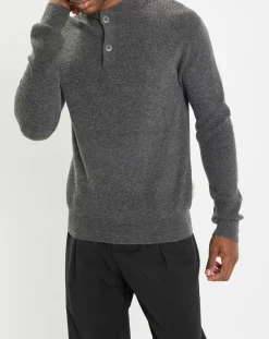 Homme Marc O'Polo Pulls^Pull en Laine & Coton à boutons gris