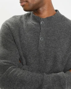 Homme Marc O'Polo Pulls^Pull en Laine & Coton à boutons gris