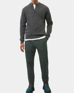 Homme Marc O'Polo Pulls^Pull en Laine & Coton à boutons gris