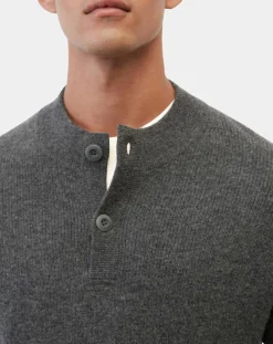 Homme Marc O'Polo Pulls^Pull en Laine & Coton à boutons gris