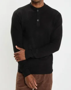 Pull en Laine & Coton à boutons noir-Marc O'Polo