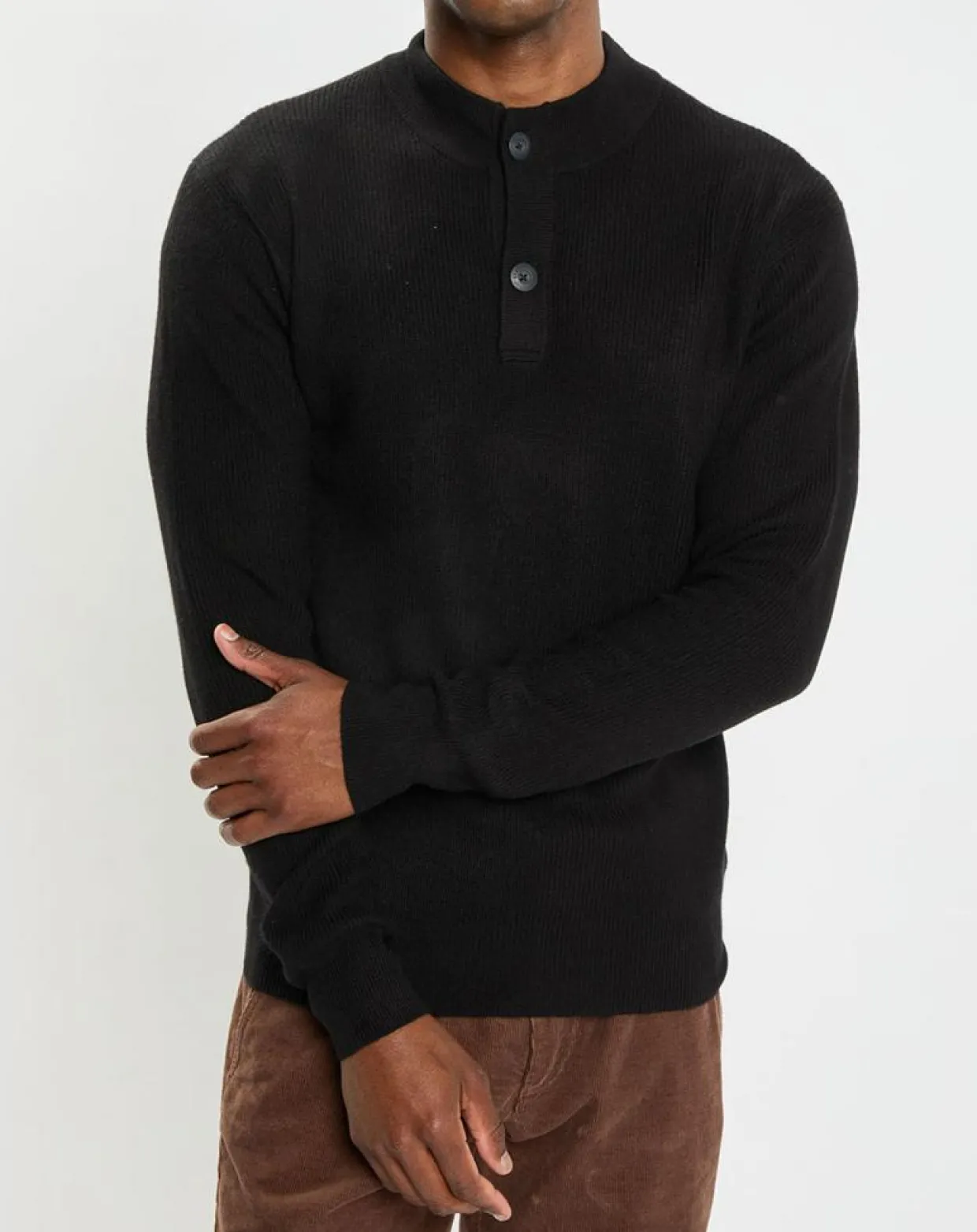 Pull en Laine & Coton à boutons noir-Marc O'Polo