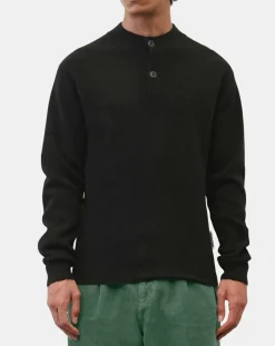 Pull en Laine & Coton à boutons noir-Marc O'Polo