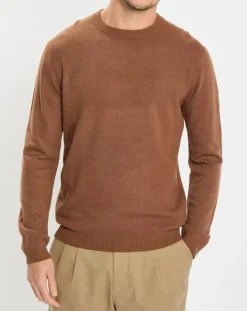 Homme Marc O'Polo Pulls^Pull en Laine & Coton marron