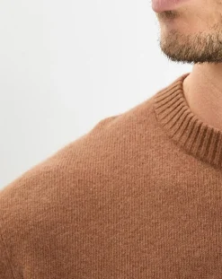 Homme Marc O'Polo Pulls^Pull en Laine & Coton marron