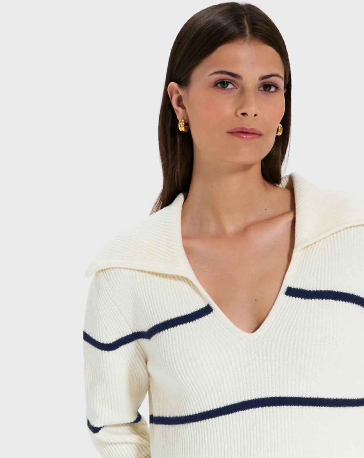 Femme Zapa Pulls^Pull en Laine & Coton Nalanda rayures écru/marine