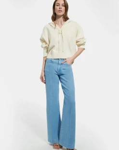 Pull en Laine & Coton Nicky ecru-Zapa Discount