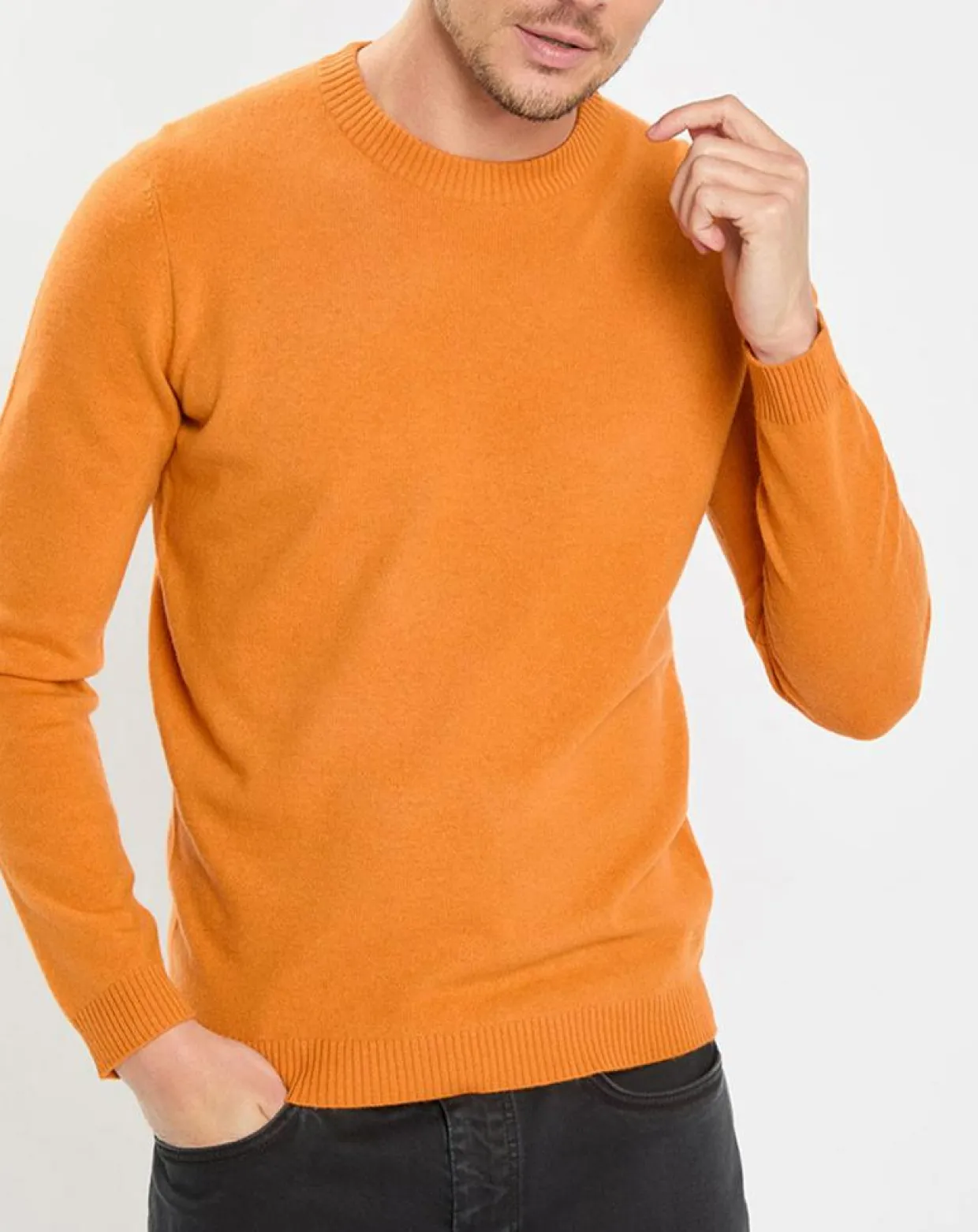 Homme Marc O'Polo Pulls^Pull en Laine & Coton orange