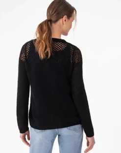 Pull en Laine & Mohair mélangés Cleo noir-Indies Sale
