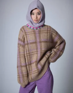 Femme Manoush Pulls^Pull en Laine & Mohair mélangés Oversize Maille Carreaux unique