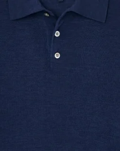 Homme Hackett London Pulls^Pull en Laine & Soie col polo bleu