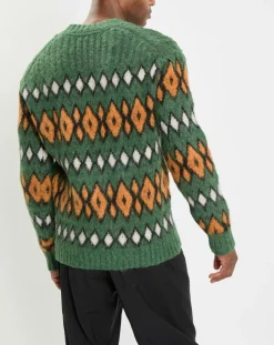 Homme Marc O'Polo Pulls^Pull en Laine, Alpaga & Mohair mélangés à motifs vert