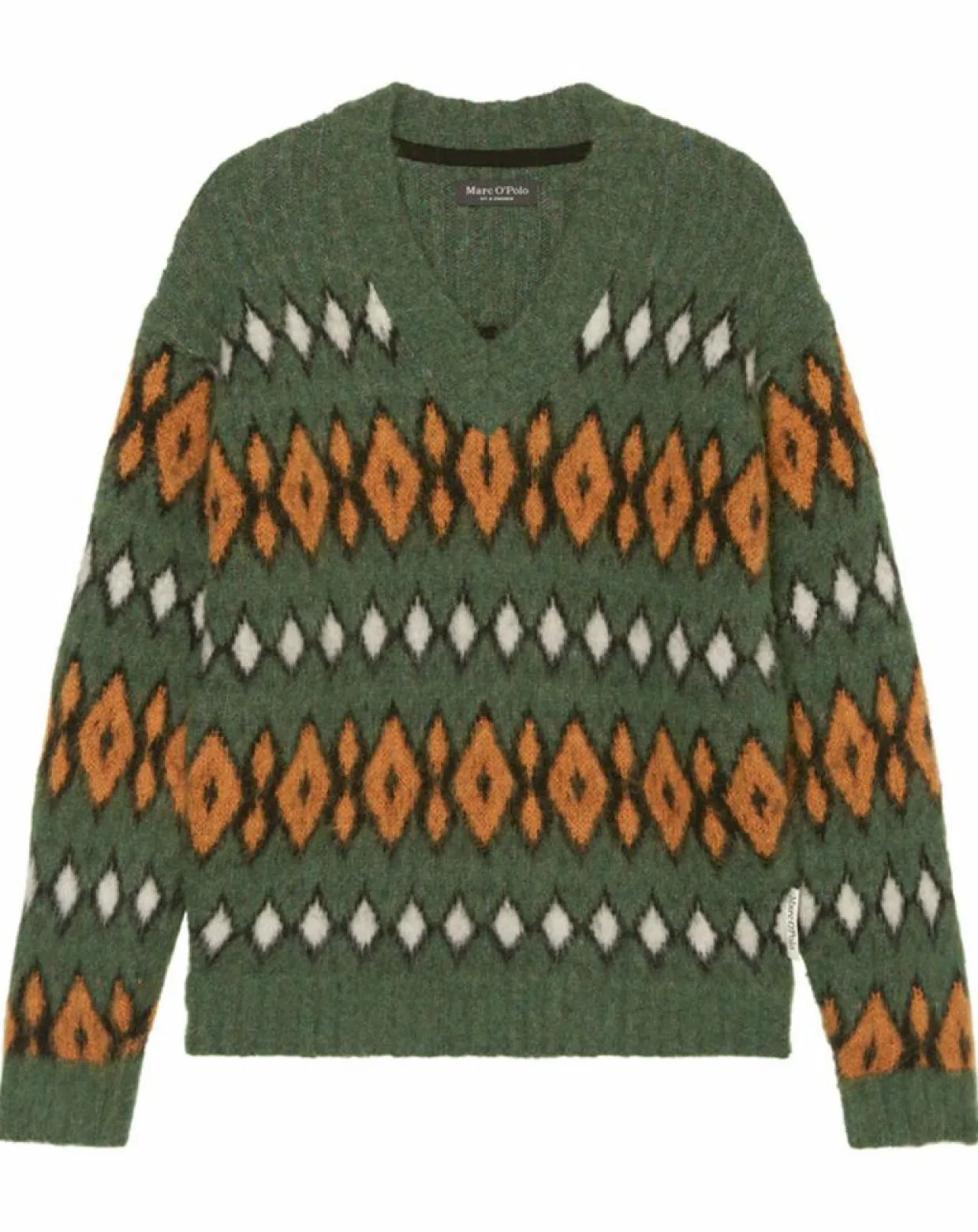 Homme Marc O'Polo Pulls^Pull en Laine, Alpaga & Mohair mélangés à motifs vert