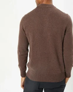 Homme Marc O'Polo Pulls^Pull en Laine d'Agneau mélangée col rond marron
