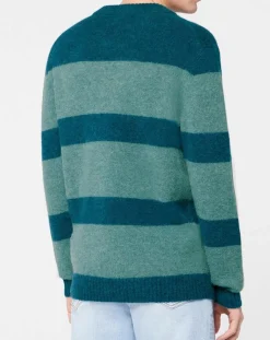 Pull en Laine mélangée Bold rayé bleu/vert-Galeries Lafayette New