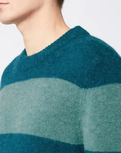 Pull en Laine mélangée Bold rayé bleu/vert-Galeries Lafayette New