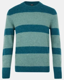 Pull en Laine mélangée Bold rayé bleu/vert-Galeries Lafayette New
