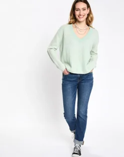 Femme Esprit Pulls^Pull en Laine mélangée cv crop vert d'eau