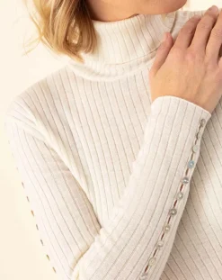 Pull en Laine mélangée Kris écru-Indies Online