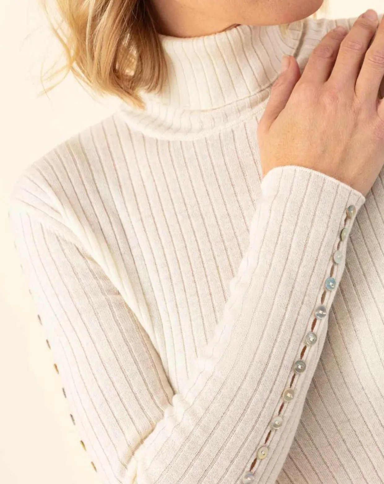 Pull en Laine mélangée Kris écru-Indies Online
