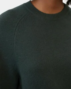 Pull en Laine mélangée manches raglans vert foncé-Marc O'Polo Sale