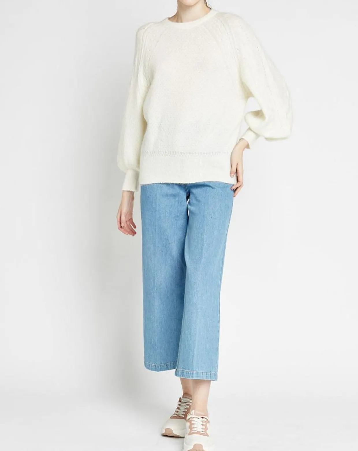 Femme Caroll Pulls^Pull en Laine mélangée Natalia écru
