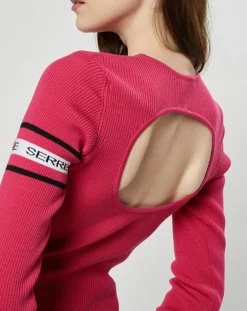 Femme Marine Serre Pulls^Pull en Laine mélangée Open-Back Ribbed rose fushia