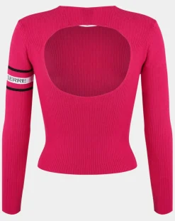 Femme Marine Serre Pulls^Pull en Laine mélangée Open-Back Ribbed rose fushia