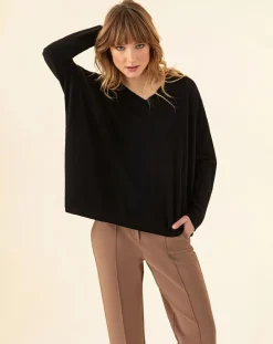 Pull en Laine mélangée Tobby noir-Indies Clearance