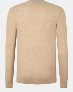 Pull en Laine, Soie & Cachemire col rond texturé beige-Hackett London Hot