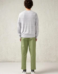 Homme Bellerose Pulls^Pull en Lin & Laine vierge Nepro col rond chiné gris clair