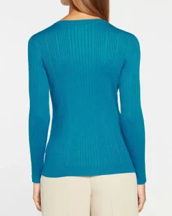 Pull en Maille côtelée col bateau Fya bleu moyen-Galeries Lafayette Hot